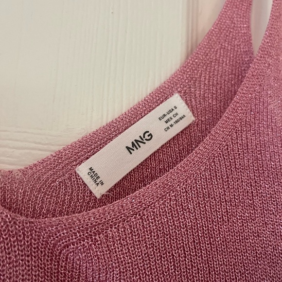 Mango Lurex Knitted Top Bubblegum Pink - Picture 2 of 4